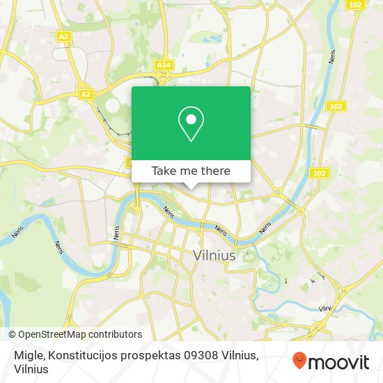Migle, Konstitucijos prospektas 09308 Vilnius žemėlapis