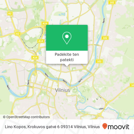 Lino Kopos, Krokuvos gatvė 6 09314 Vilnius žemėlapis