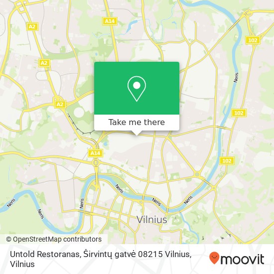 Untold Restoranas, Širvintų gatvė 08215 Vilnius žemėlapis