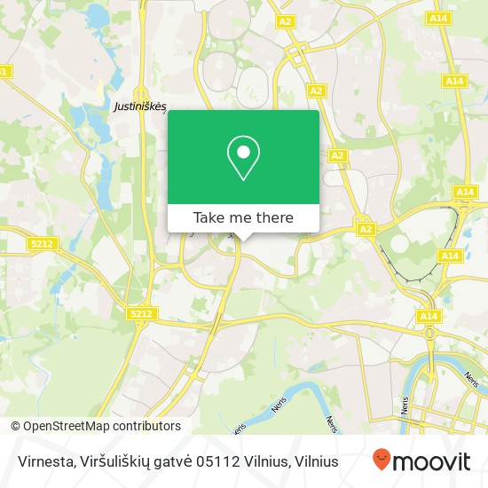 Virnesta, Viršuliškių gatvė 05112 Vilnius žemėlapis