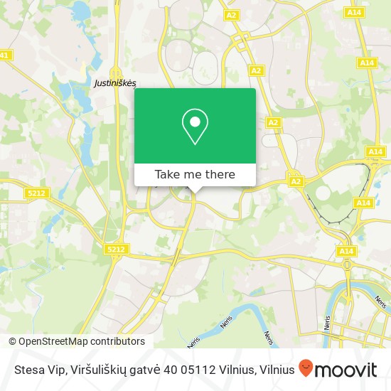 Stesa Vip, Viršuliškių gatvė 40 05112 Vilnius žemėlapis