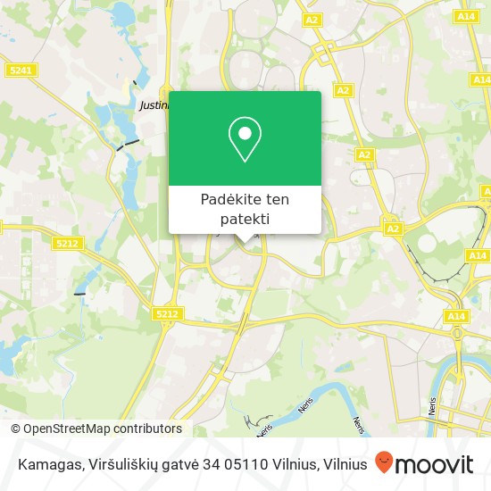 Kamagas, Viršuliškių gatvė 34 05110 Vilnius žemėlapis