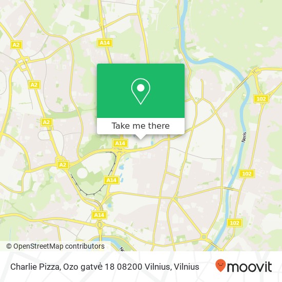 Charlie Pizza, Ozo gatvė 18 08200 Vilnius žemėlapis