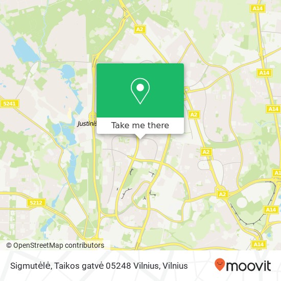 Sigmutėlė, Taikos gatvė 05248 Vilnius žemėlapis