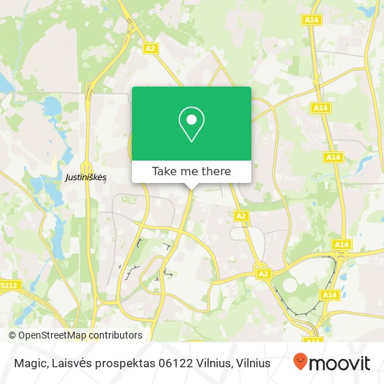 Magic, Laisvės prospektas 06122 Vilnius žemėlapis