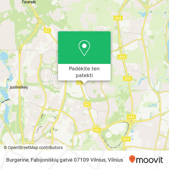 Burgerine, Fabijoniškių gatvė 07109 Vilnius žemėlapis