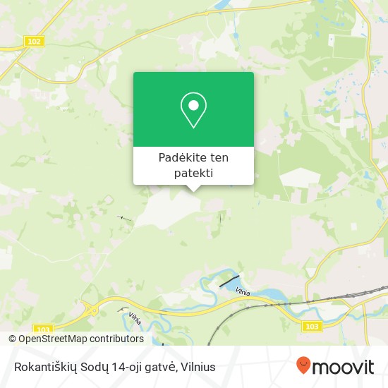 Rokantiškių Sodų 14-oji gatvė žemėlapis