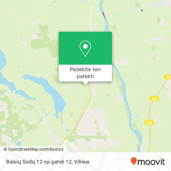 Balsių Sodų 12-oji gatvė 12 žemėlapis