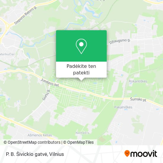 P. B. Šivickio gatvė žemėlapis