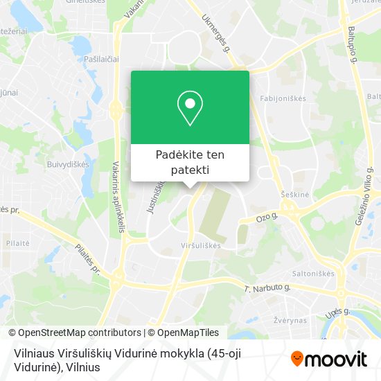 Vilniaus Viršuliškių Vidurinė mokykla (45-oji Vidurinė) žemėlapis