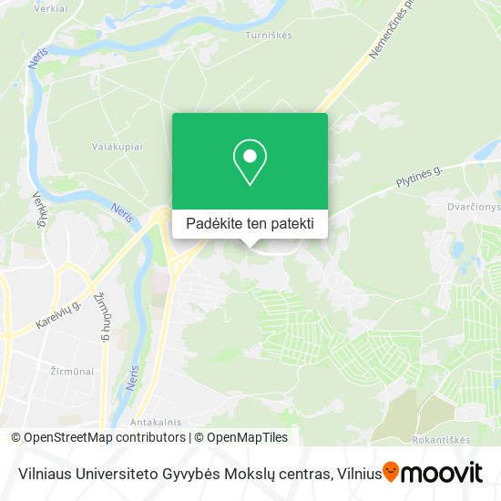 Vilniaus Universiteto Gyvybės Mokslų centras žemėlapis
