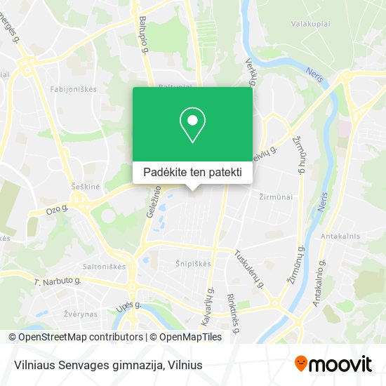 Vilniaus Senvages gimnazija žemėlapis