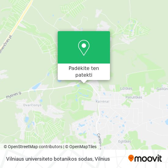 Vilniaus universiteto botanikos sodas žemėlapis