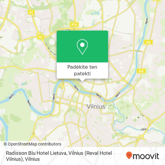 Radisson Blu Hotel Lietuva, Vilnius (Reval Hotel Vilnius) žemėlapis