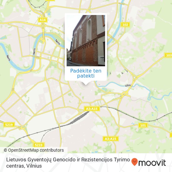 Lietuvos Gyventojų Genocido ir Rezistencijos Tyrimo centras žemėlapis