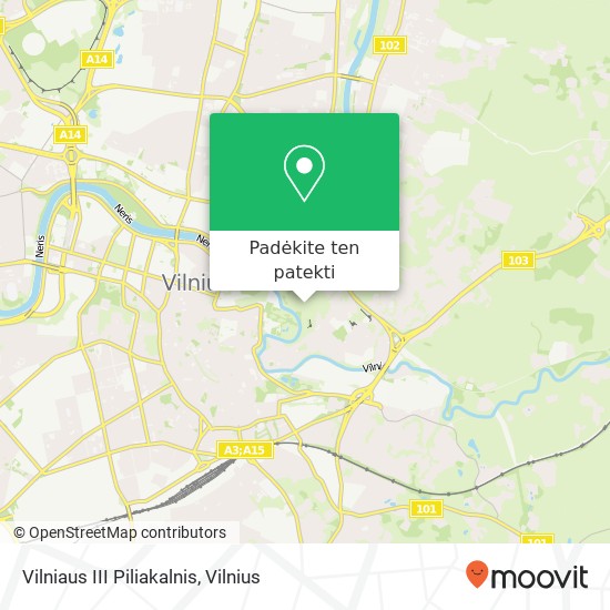 Vilniaus III Piliakalnis žemėlapis