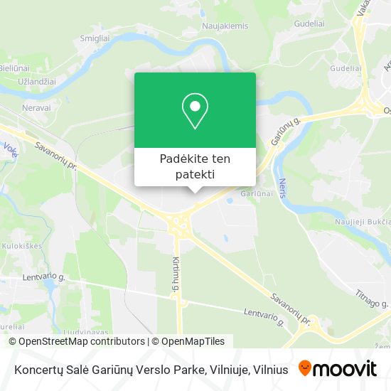 Koncertų Salė Gariūnų Verslo Parke, Vilniuje žemėlapis