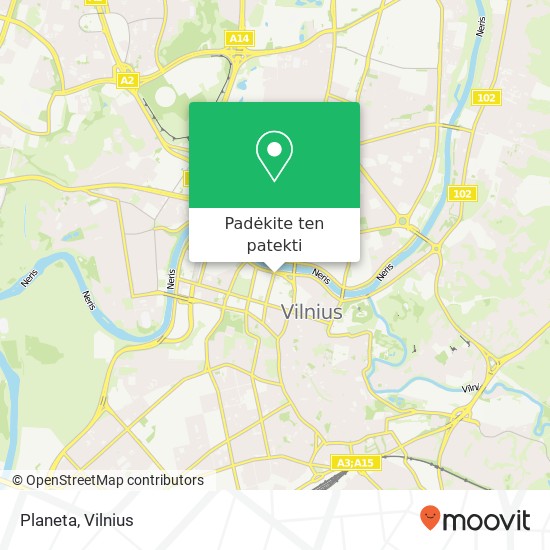 Planeta, A. Goštauto gatvė 2 01104 Vilnius žemėlapis