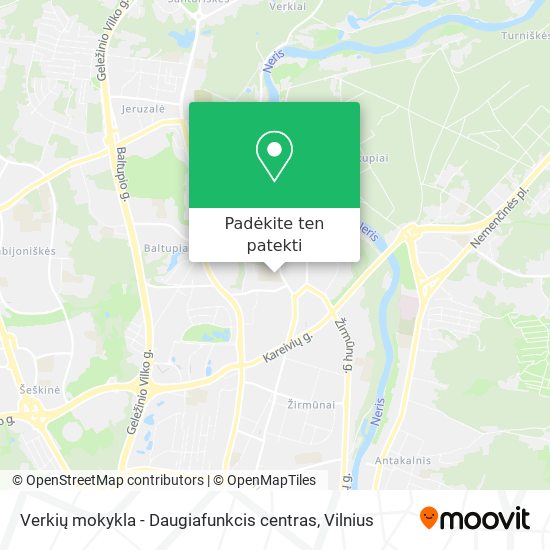 Verkių mokykla - Daugiafunkcis centras žemėlapis