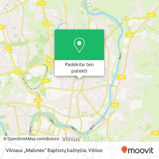 Vilniaus „Malonės“ Baptistų bažnyčia žemėlapis