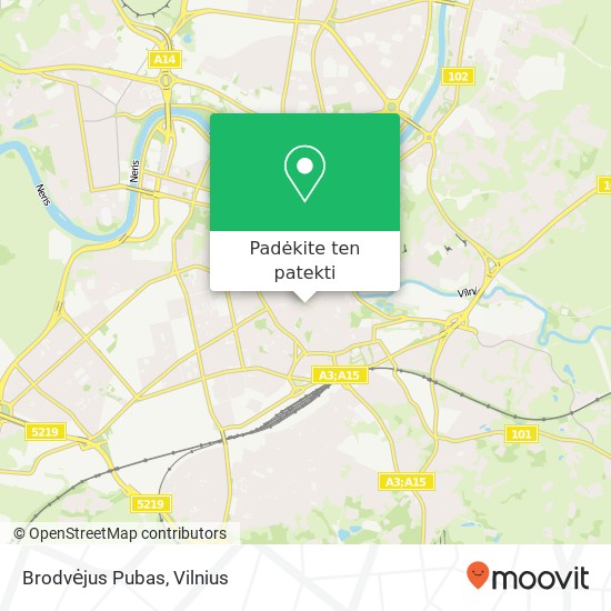 Brodvėjus Pubas žemėlapis