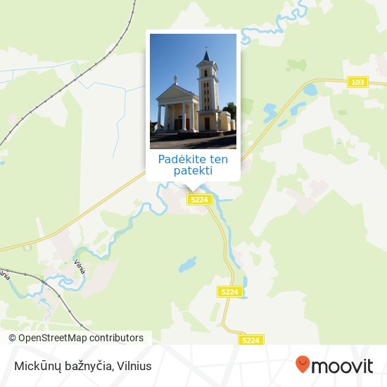 Mickūnų bažnyčia žemėlapis