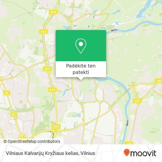 Vilniaus Kalvarijų Kryžiaus kelias žemėlapis