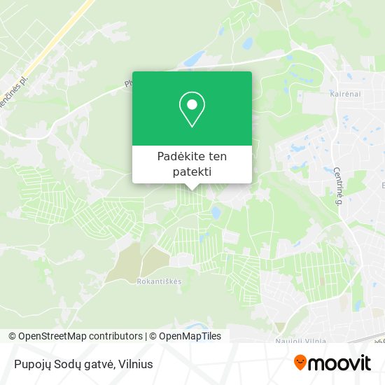Pupojų Sodų gatvė žemėlapis