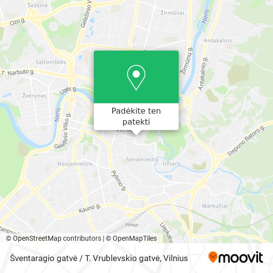 Šventaragio gatvė / T. Vrublevskio gatvė žemėlapis