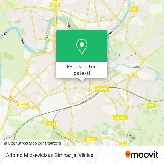 Adomo Mickevičiaus Gimnazija žemėlapis