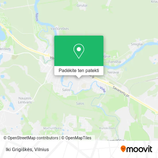 Iki Grigiškės žemėlapis