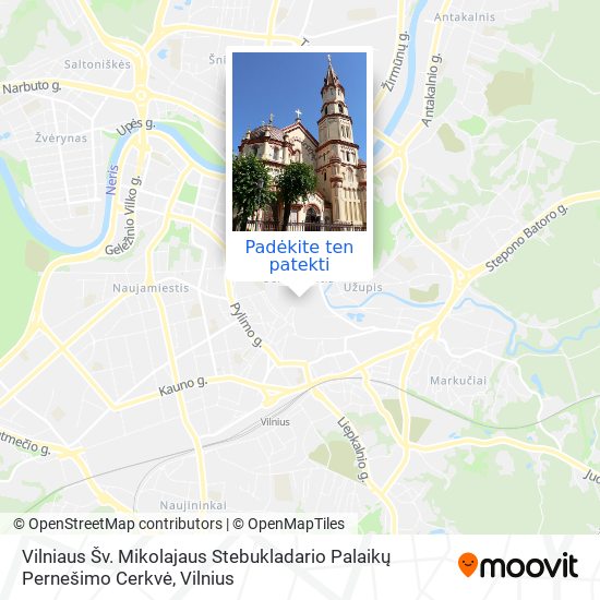 Vilniaus Šv. Mikolajaus Stebukladario Palaikų Pernešimo Cerkvė žemėlapis