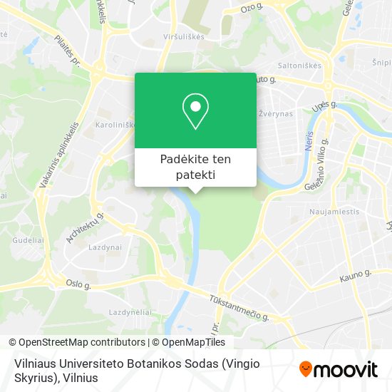 Vilniaus Universiteto Botanikos Sodas (Vingio Skyrius) žemėlapis