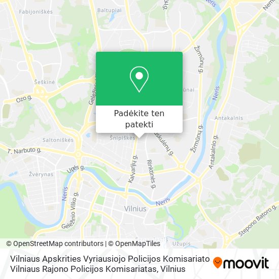 Vilniaus Apskrities Vyriausiojo Policijos Komisariato Vilniaus Rajono Policijos Komisariatas žemėlapis