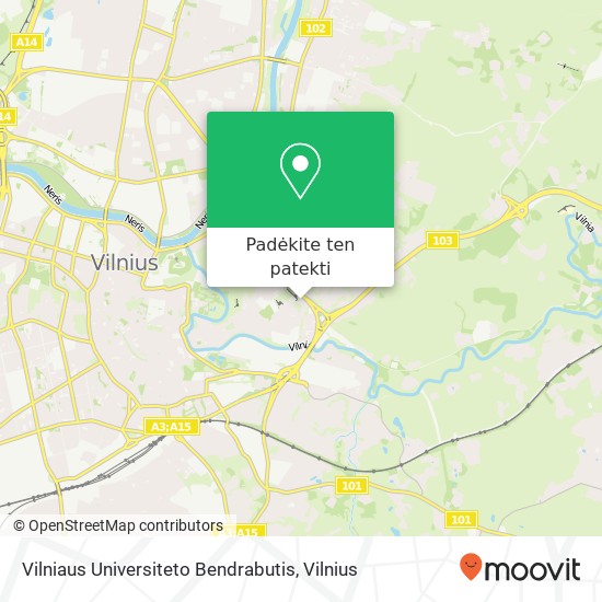 Vilniaus Universiteto Bendrabutis žemėlapis