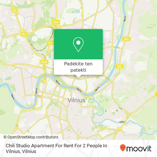 Chili Studio Apartment For Rent For 2 People In Vilnius žemėlapis