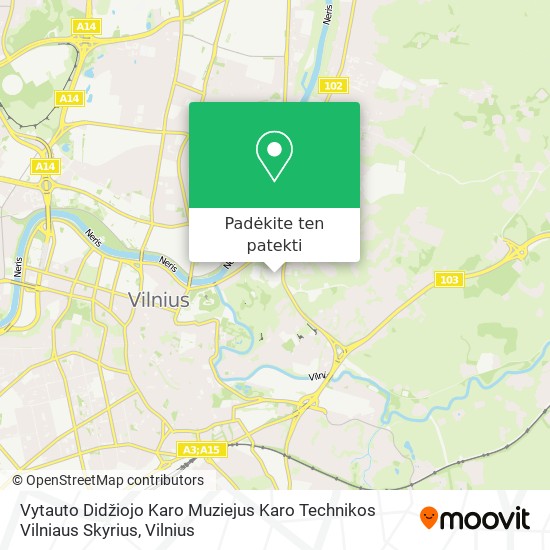 Vytauto Didžiojo Karo Muziejus Karo Technikos Vilniaus Skyrius žemėlapis