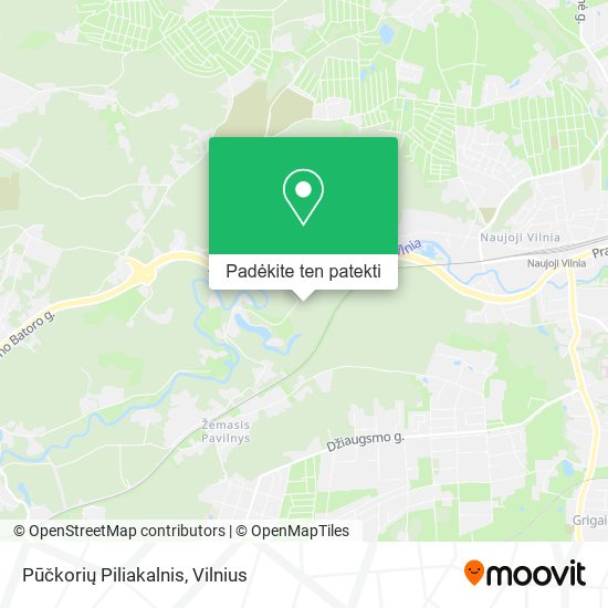 Pūčkorių Piliakalnis žemėlapis