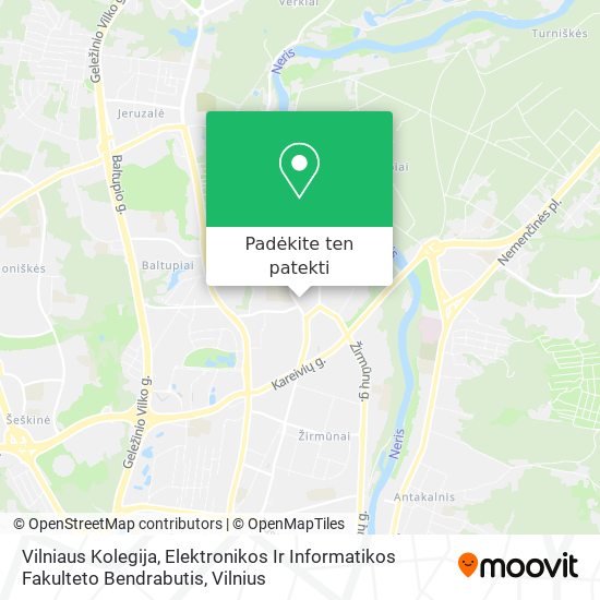 Vilniaus Kolegija, Elektronikos Ir Informatikos Fakulteto Bendrabutis žemėlapis