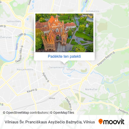 Vilniaus Šv. Pranciškaus Asyžiečio Bažnyčia žemėlapis