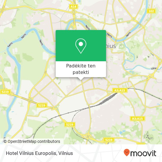 Hotel Vilnius Europolis žemėlapis