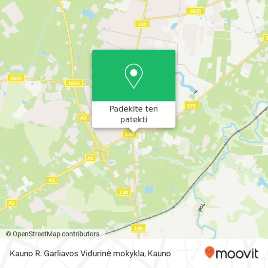 Kauno R. Garliavos Vidurinė mokykla žemėlapis