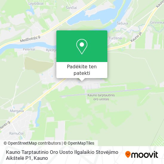 Kauno Tarptautinio Oro Uosto Ilgalaikio Stovėjimo Aikštelė P1 žemėlapis