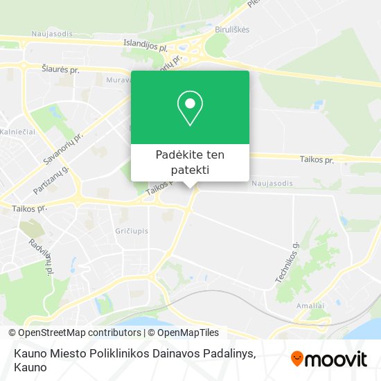 Kauno Miesto Poliklinikos Dainavos Padalinys žemėlapis