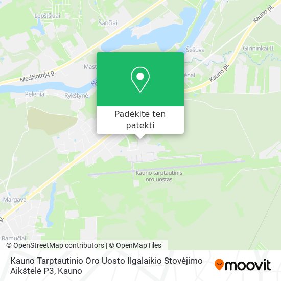 Kauno Tarptautinio Oro Uosto Ilgalaikio Stovėjimo Aikštelė P3 žemėlapis