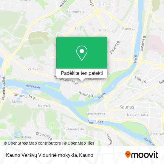 Kauno Veršvų Vidurinė mokykla žemėlapis