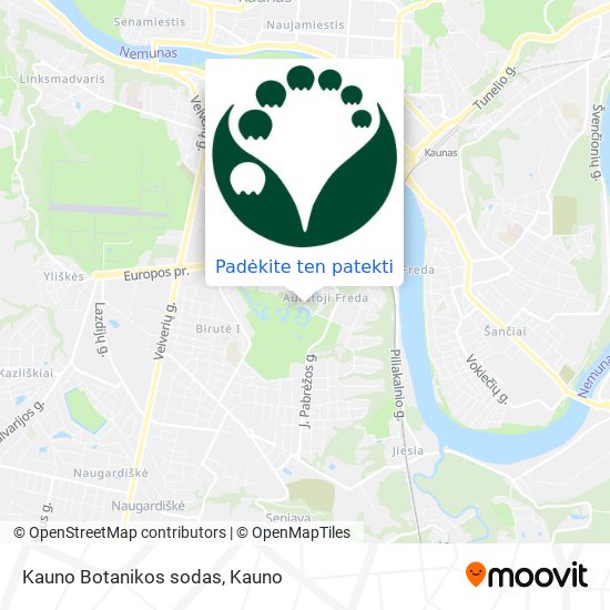 Kauno Botanikos sodas žemėlapis