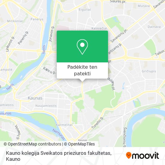 Kauno kolegija Sveikatos prieziuros fakultetas žemėlapis