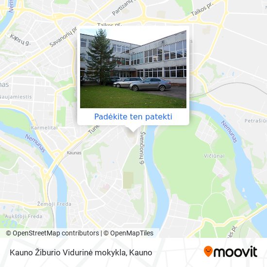 Kauno Žiburio Vidurinė mokykla žemėlapis