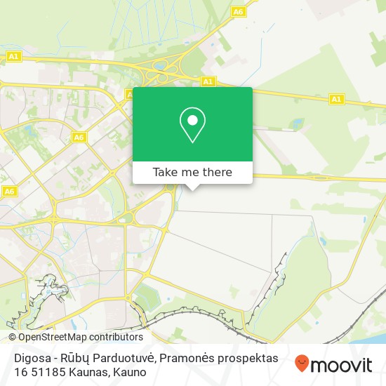 Digosa - Rūbų Parduotuvė, Pramonės prospektas 16 51185 Kaunas žemėlapis